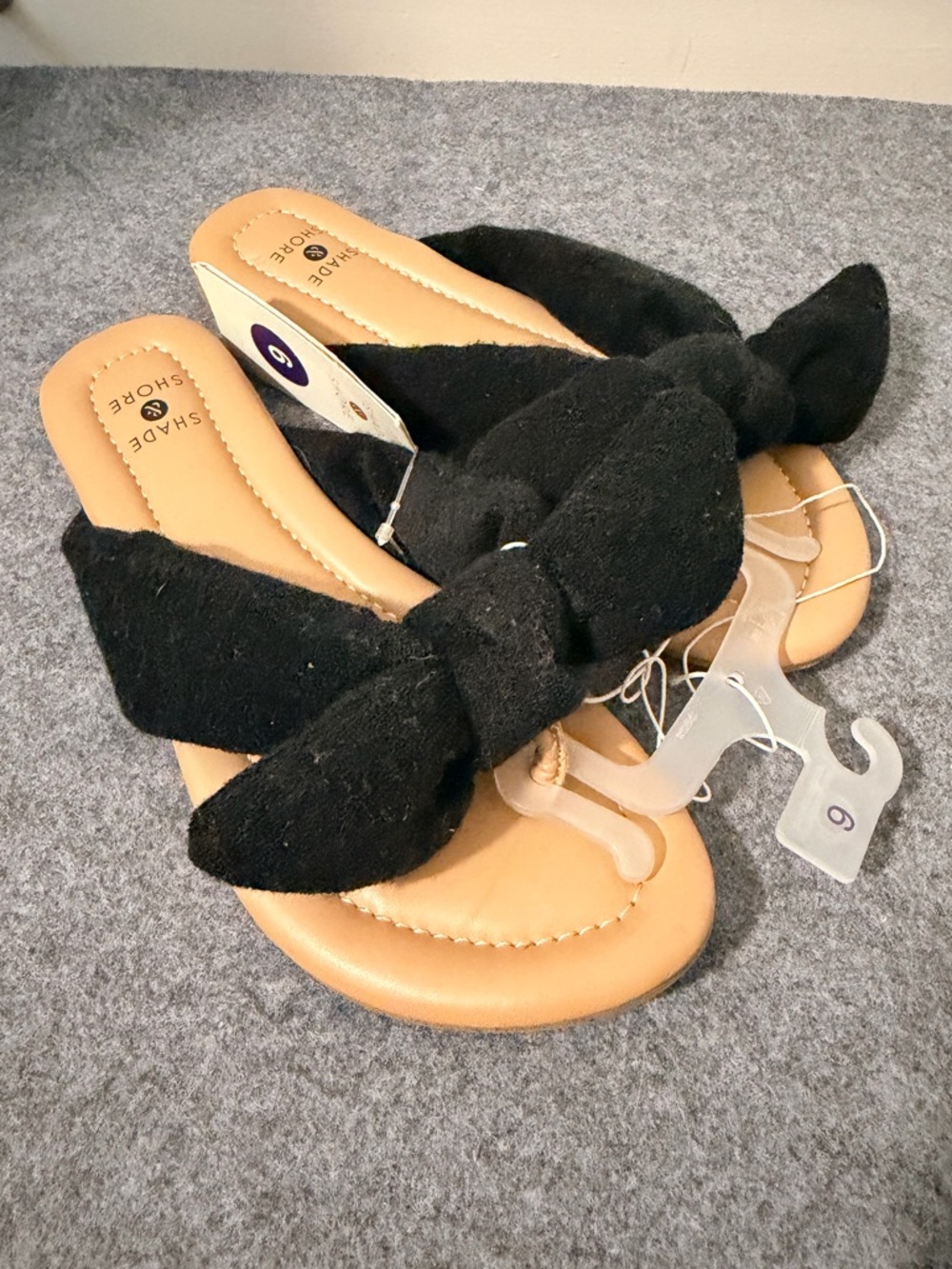 NWT! Shade & Shore Black Knot Slide Sandals - Women's